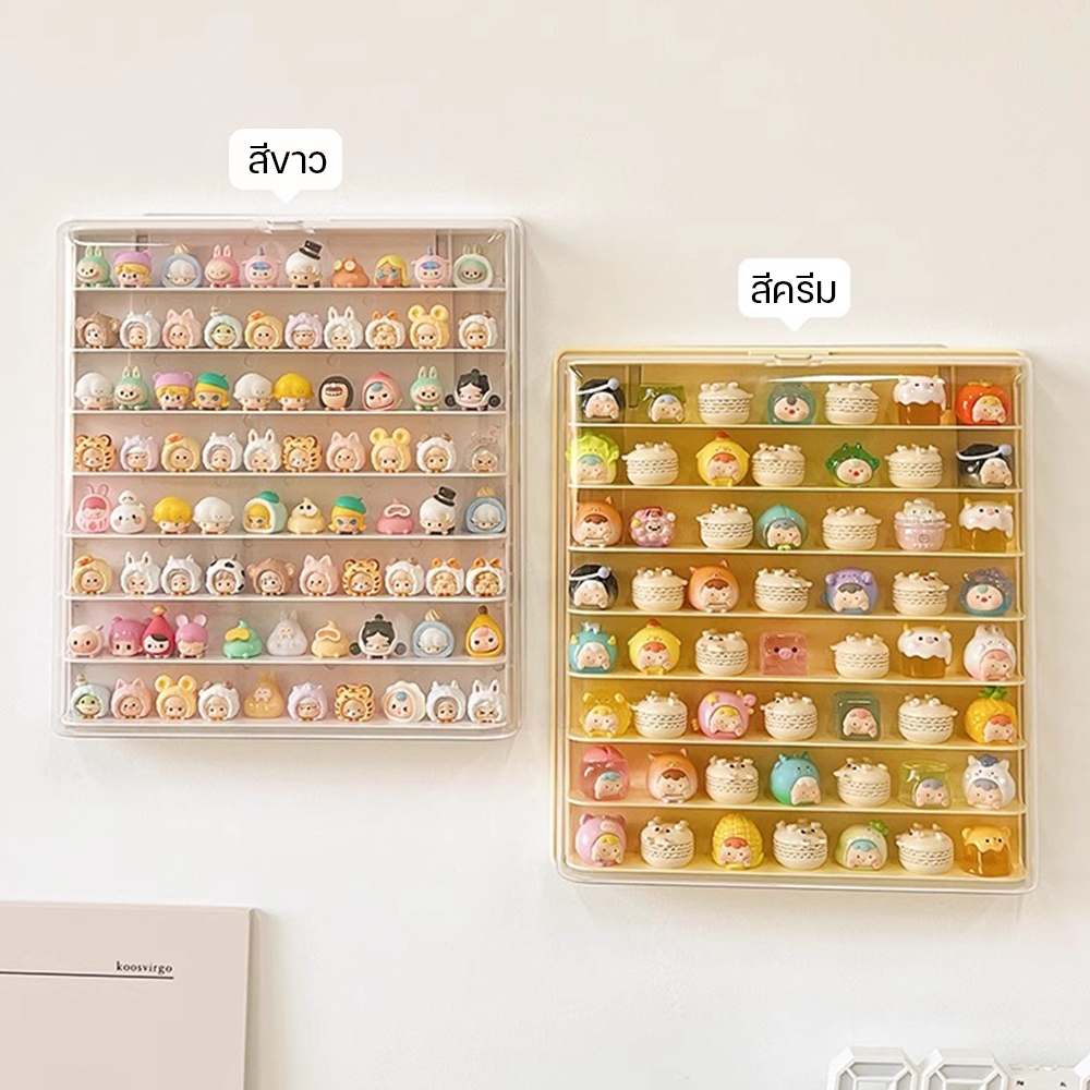 ตู้ใส่โมเดลติดผนัง กล่องใส่ art toy กล่องเก็บของเข้ามุม วัสดุอะคริลิก ซ้อนสามมิติ ของแต่งห้อง การออกแบบป้องกันฝุ่น