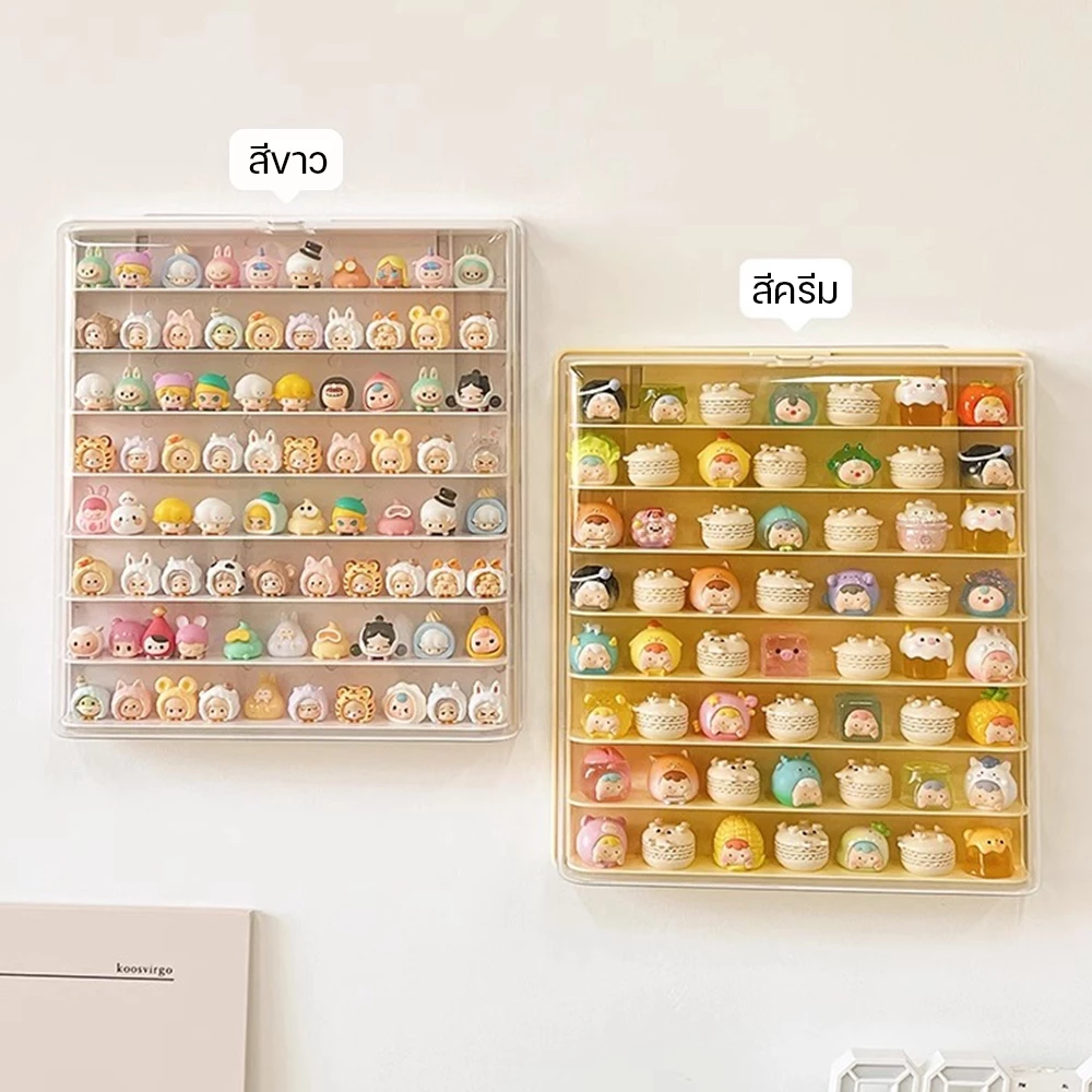 ตู้ใส่โมเดลติดผนัง กล่องใส่ art toy กล่องเก็บของเข้ามุม วัสดุอะคริลิก ซ้อนสามมิติ ของแต่งห้อง การออกแบบป้องกันฝุ่น