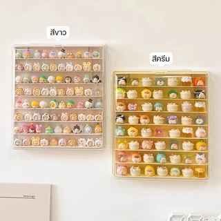 ตู้ใส่โมเดลติดผนัง กล่องใส่ art toy กล่องเก็บของเข้ามุม วัสดุอะคริลิก ซ้อนสามมิติ ของแต่งห้อง การออกแบบป้องกันฝุ่น