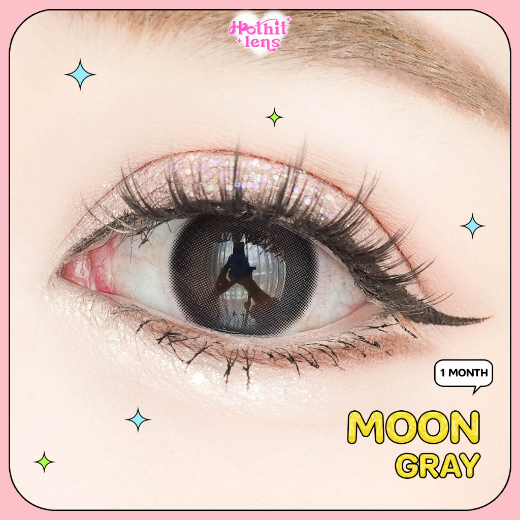 Candylens คอนแทคเลนส์ รุ่น Moon สีเทา พร้อมส่งแบบปกติ และค่าสายตาสั้น 0.00-10.00 แก้ตาลอย สีธรรมชาติ - รูปที่ 2