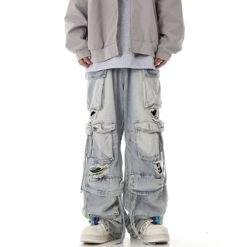 กางเกงยีนส์ทรงกระบอก big cargo jeans