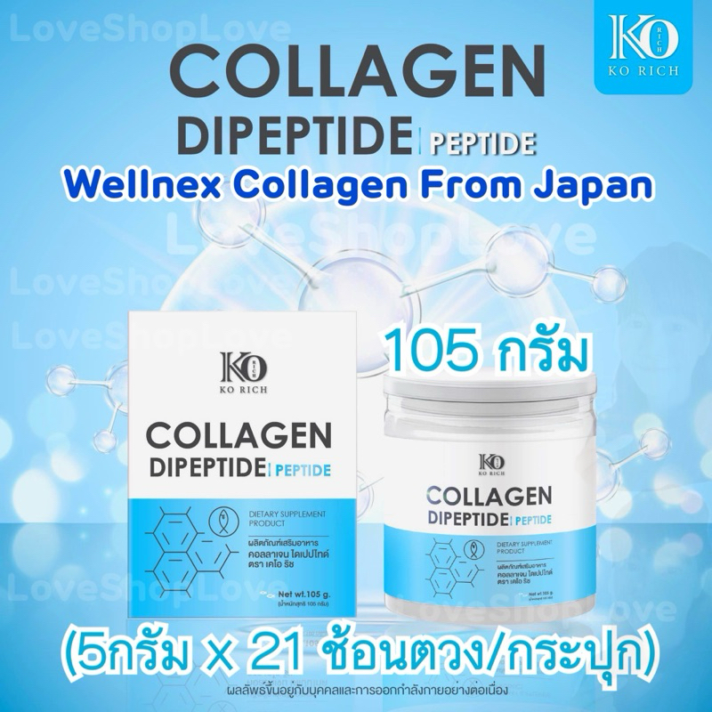 คอลลาเจนเพียวเคโอริช 🩵Collagen Pure KoRich(105g.)Wellnex Collagen From JaPan คอลลาเจน ไดเปปไทด์ พลัส