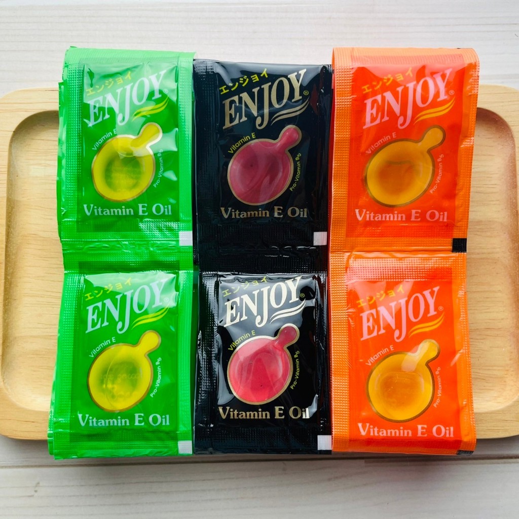 Enjoy Vitamin E Oil (10 ซอง )น้ำมันใส่ผม วิตามินบำรุงผม แบบซอง พกพาง่าย