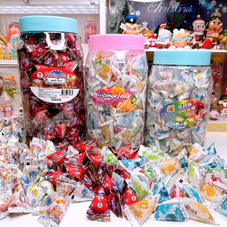 เยลลี่สามเหลี่ยมรสโคล่า สไปร์ท และ ผลไม้รวม 1 กระปุก 200 ชิ้น