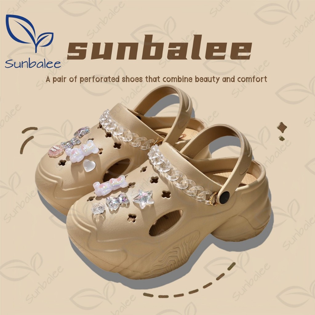 SHO-SUN-0830 รองเท้าพื้นยางนุ่มนิ่ม เสริมส้น น้ำหนักเบา ใส่สบาย  รองเท้าหัวโตสไตล์เกาหลี พื้นสูงใส่สบาย