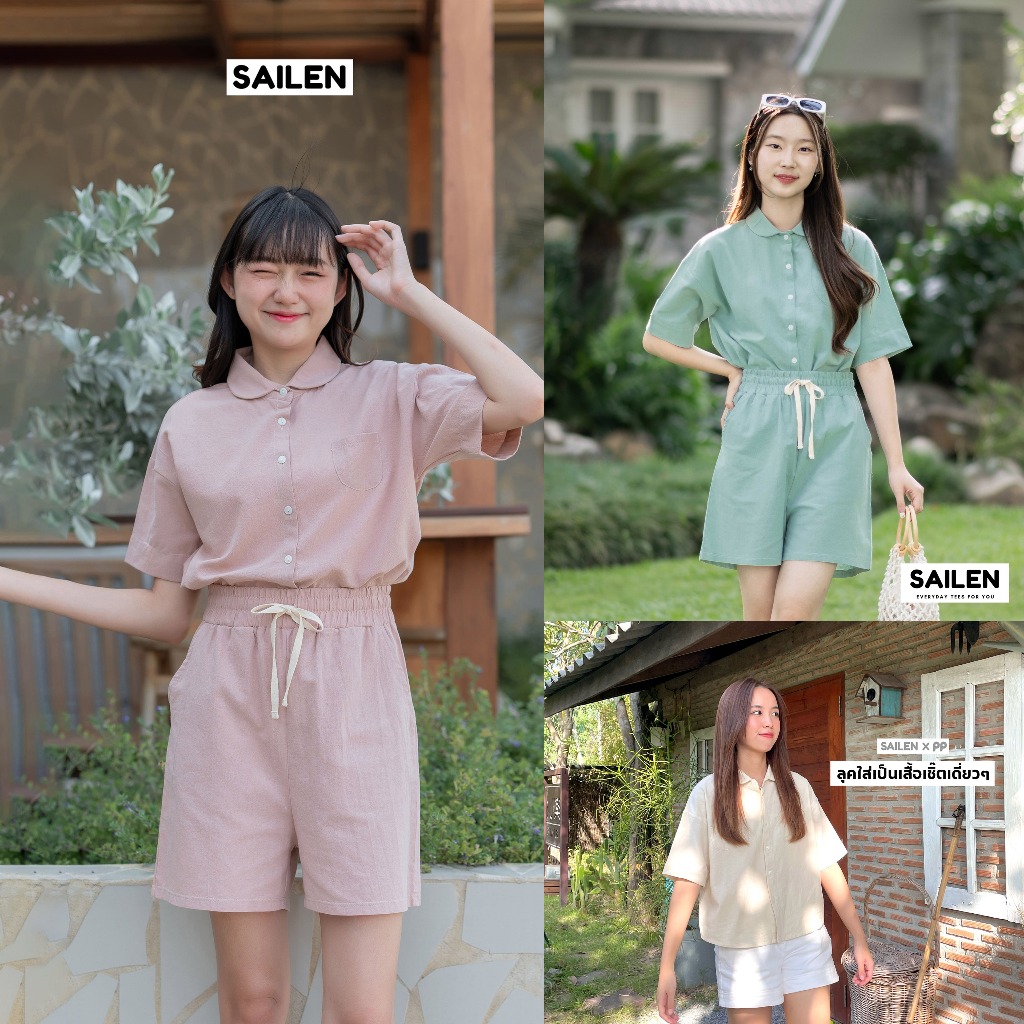 sailen เสื้อคอบัวสุดคิ้ว ผ้าฝ้าย กับรุ่น Hawaii Little Cute Curve
