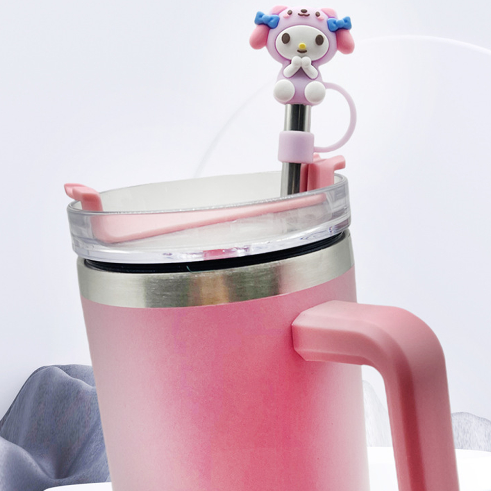 จุกปิดหลอดการ์ตูน 8มม. เฉพาะจุกหลอดดูดน้ำ ที่ปิดหลอดแก้วเก็บความเย็น จุกครอบปลายหลอด ใช้ซ้ำได้ - รูปที่ 2