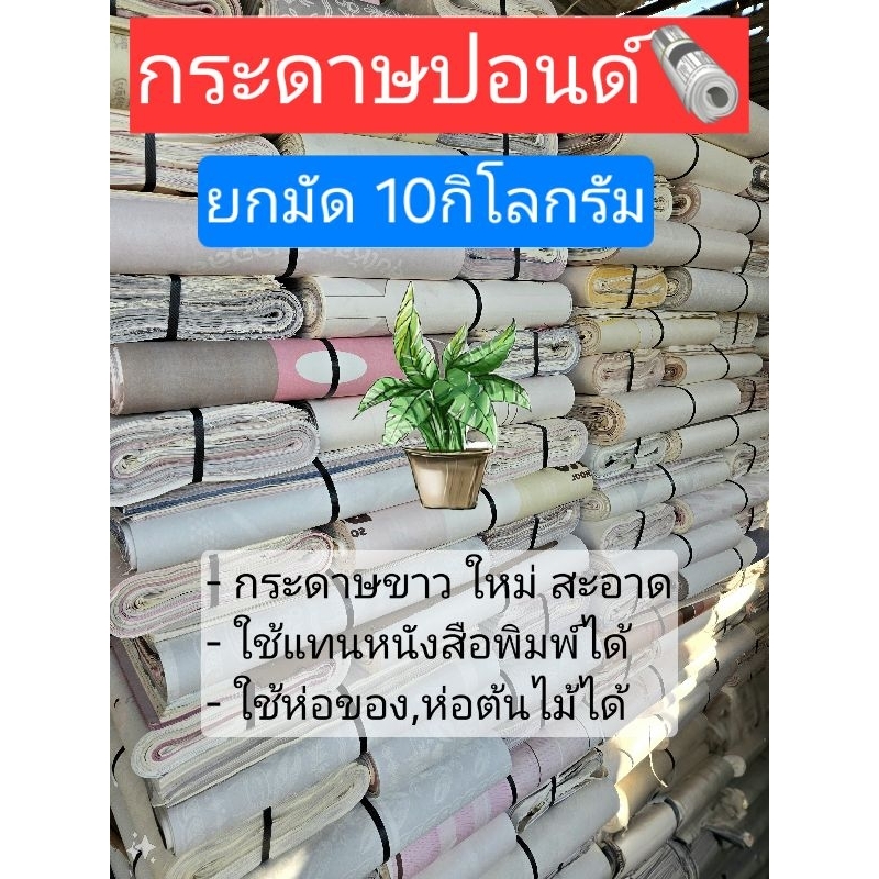 กระดาษปอนด์ยกมัด(ขนาด 10กิโลกรัม) พร้อมส่ง สามารถใช้แทนหนังสือพิมพ์ ใช้ห่อต้นไม้ และอื่นๆ กระดาษขาวสะอาด กระดาษใหม่