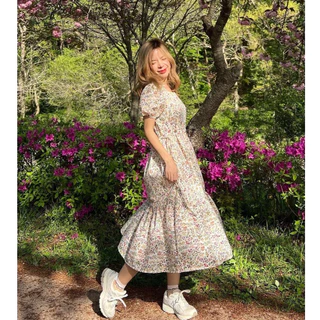 🔥พร้อมส่ง1-2วันถึง 💐 Blossom dress 💐เดรสยยาวไปทะเลลายดอกไม้ เสื้อผ้าแฟชั่นคาเฟ่สำหรับผู้หญิง