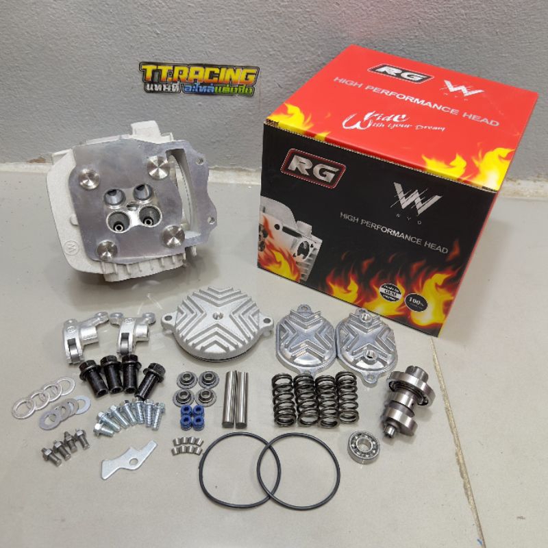 ฝาRG 4วาล์ว wave125 พร้อมอุปกรณ์ประกอบครบชุดในกล่อง ขนาดวาล์วมีให้เลือกหลายขนาด #เวฟ125 4V