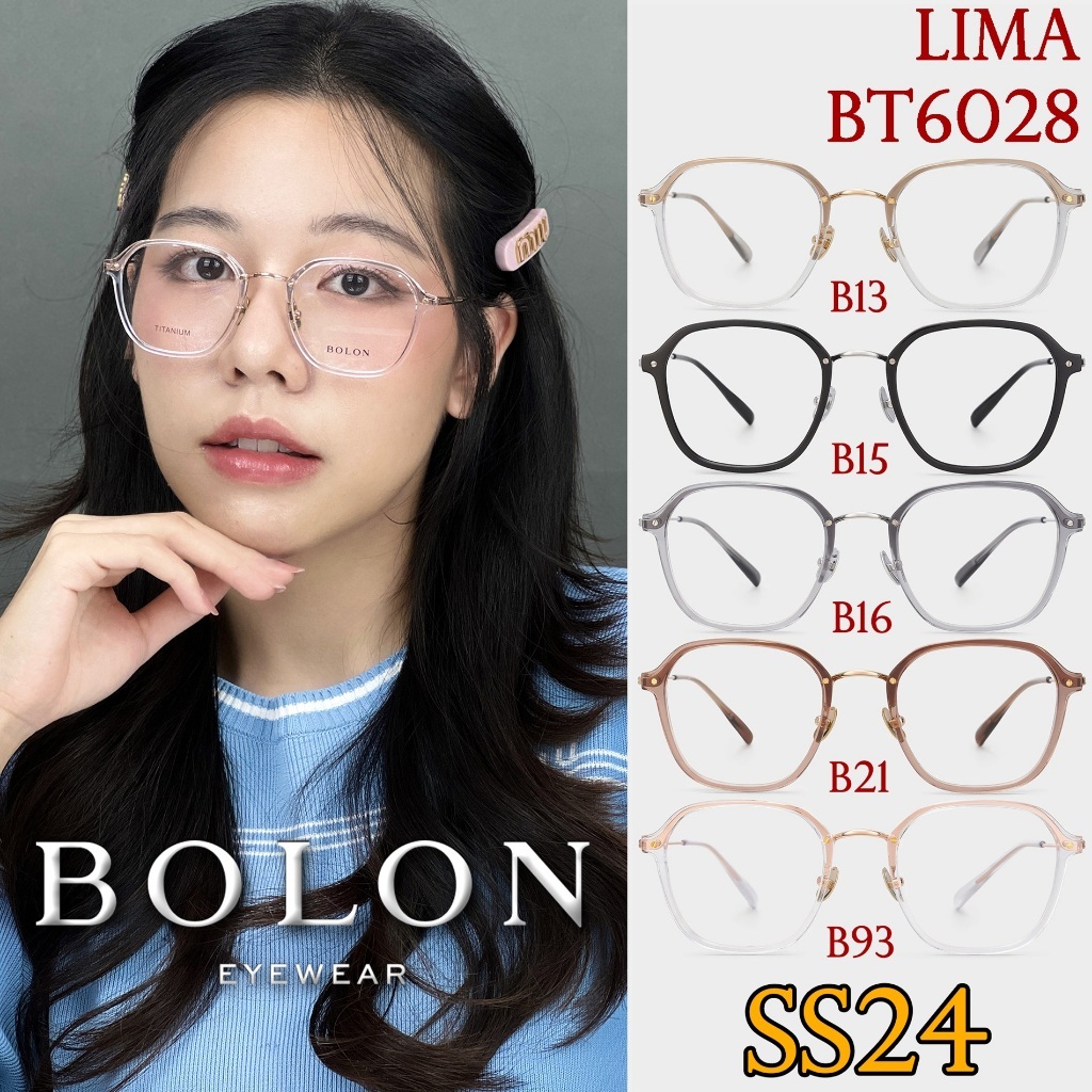 SS24 BOLON กรอบแว่นสายตา BT6028 + Lab Essilor Sapphire HR Transitions GEN S Amber สีคุณดาวใส่