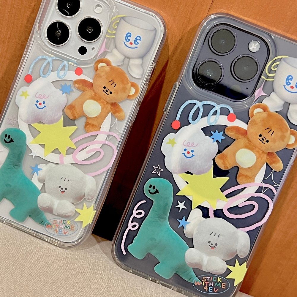 Toy Magnet premium phone case เคสมือถือแม่เหล็กลายของเล่น ไดโนบิงบิงเท๊ดดี้ | Stickwithme4ev