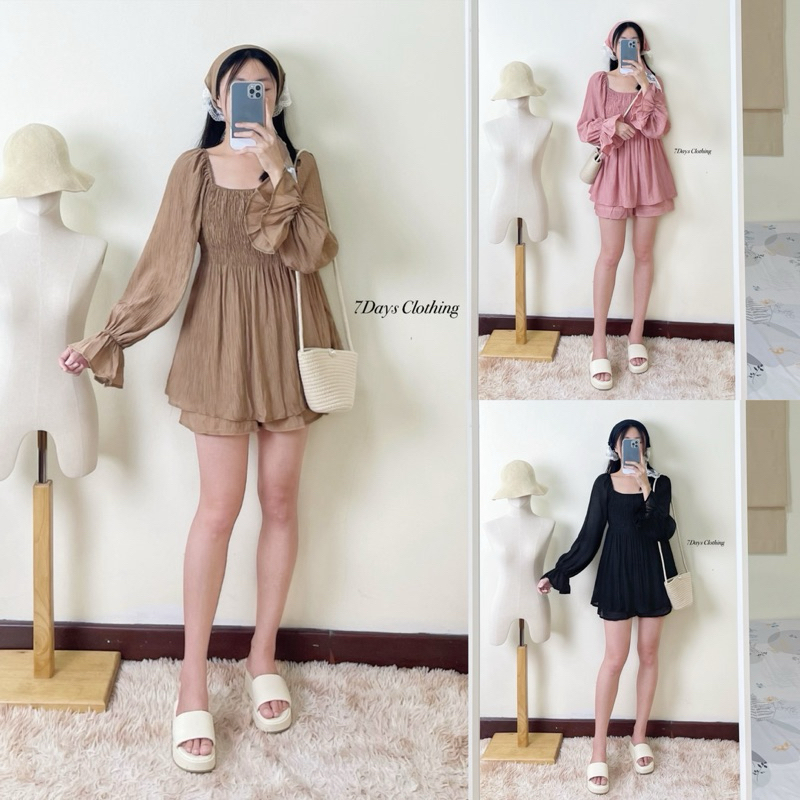 𝟳𝗗𝗮𝘆𝘀 𝗖𝗹𝗼𝘁𝗵𝗶𝗻𝗴 - เซ็ท 3 ชิ้น เสื้อ+กางเกง+ผ้าโพกผมผืนใหญ่