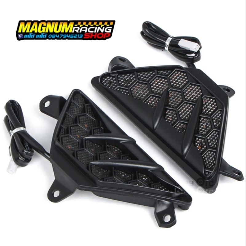 ไฟเลี้ยวหน้า LED กระจกดำ ลายรังผึ้ง สำหรับ ZX25R , ZX4R , ZX6R , Ninja250 , Ninja300 , Ninja400 , Ninja650 , Ninja1000