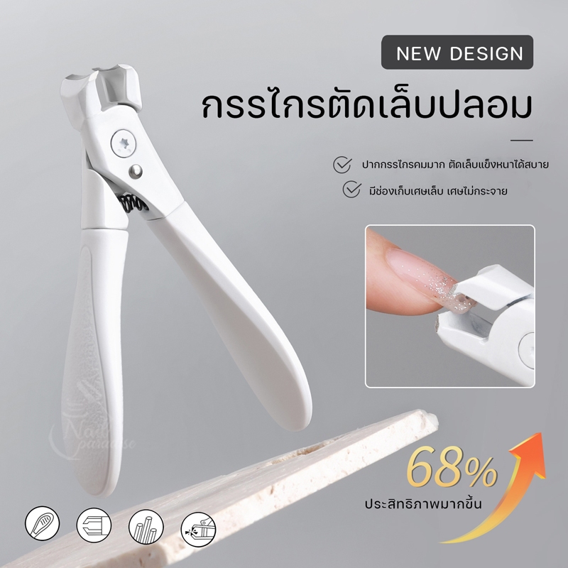 NEW กรรไกรตัดเล็บปลอม สแตนเลส PVC Nail Clippers มีขนาดเล็ก/ใหญ่ ตัดเล็บปลอม โพลี่เจล บิวเด้อเจลได้