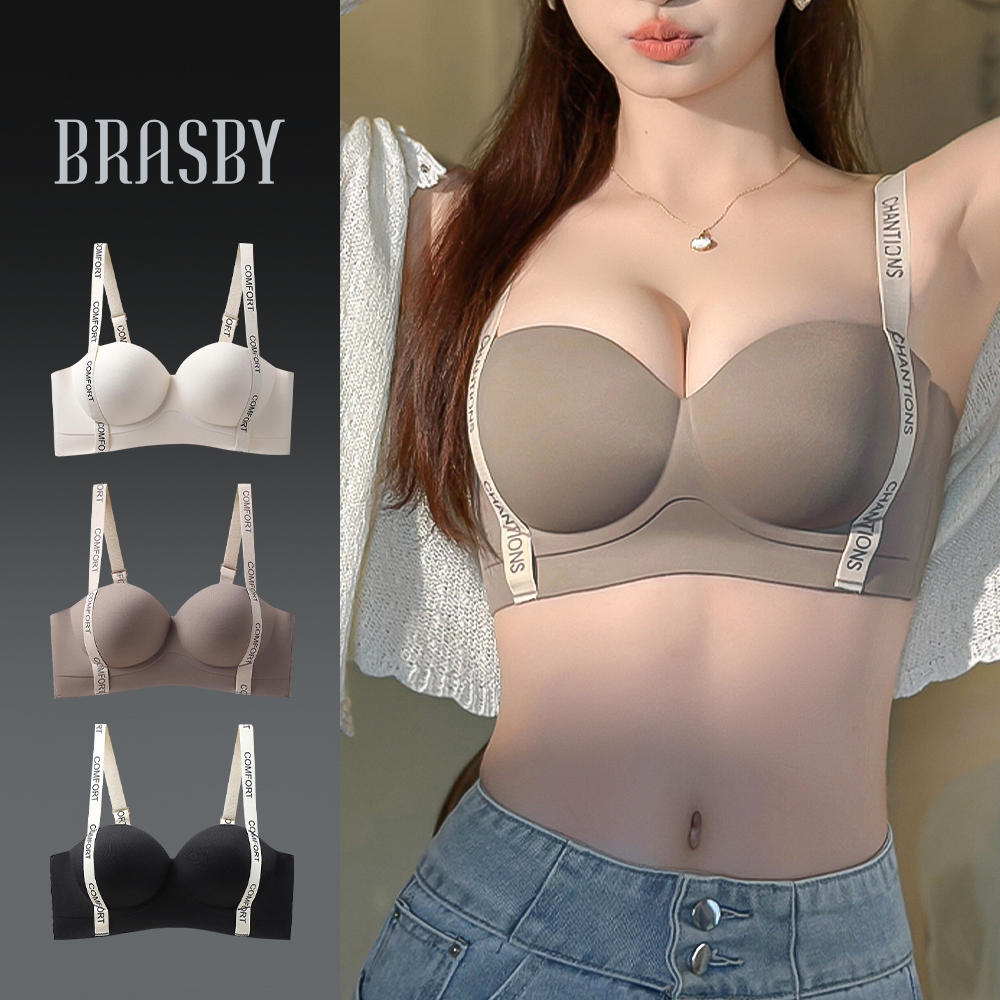 ✨ Brasby✨Soft Fabric ไร้โครง กันลื่น ไม่มีรอยต่อ Body 3d Bra บราไร้ขอบ บราไร้โครง กางเกงในผู้หญิง bra บราไร้โครง