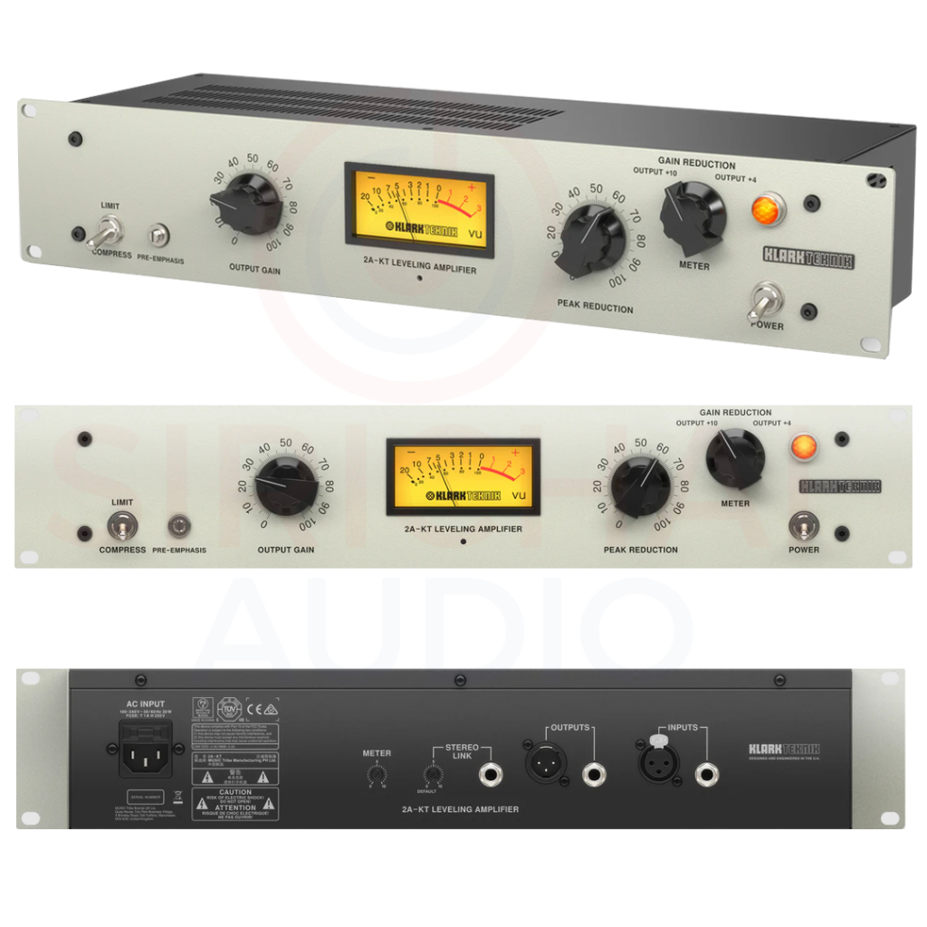 Klark Teknik 2A-KT Classic Leveling Amplifier - Tube/Optical, 483x88x158mm