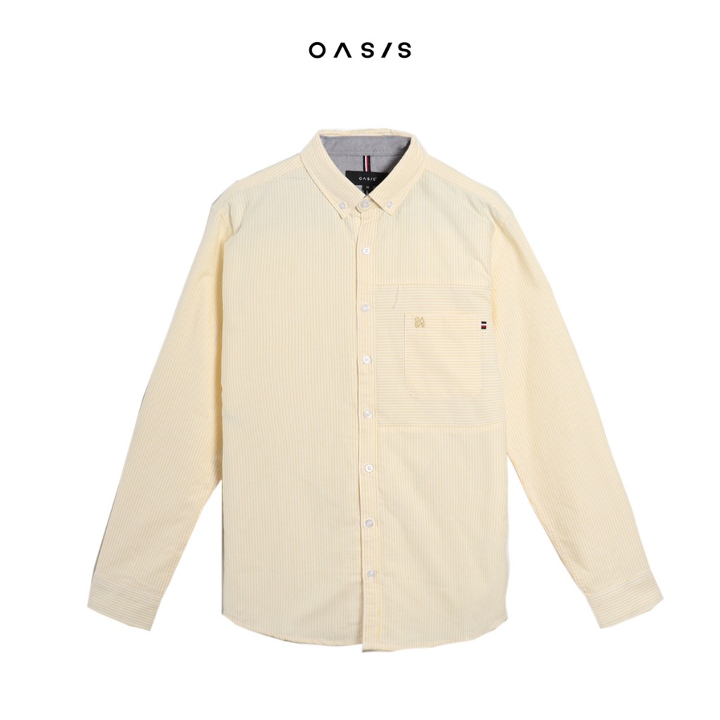 Oasis เสื้อเชิ้ตผู้ชาย ผ้าคอตตอน แขนยาว เสื้อเชิ้ตใส่ทำงาน รุ่น MWLF-4495