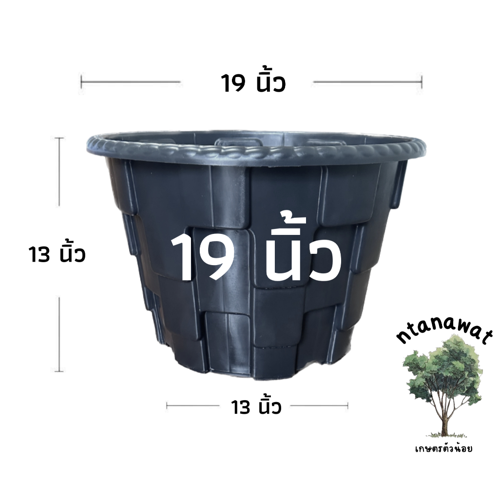 กระถางแอร์พอต 19นิ้ว Air Pot กระถางมีรู กระถางเร่งราก (พลาสติกเกรดA)