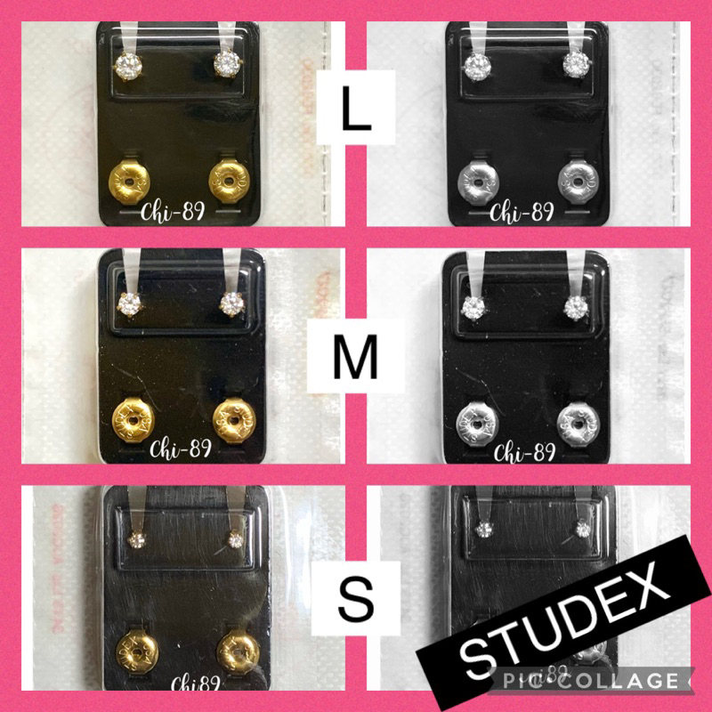 ต่างหู STUDEX แท้💯สำหรับผิวแพ้ง่าย เพชรCZ ไซส์ SML สีเงินและสีทอง