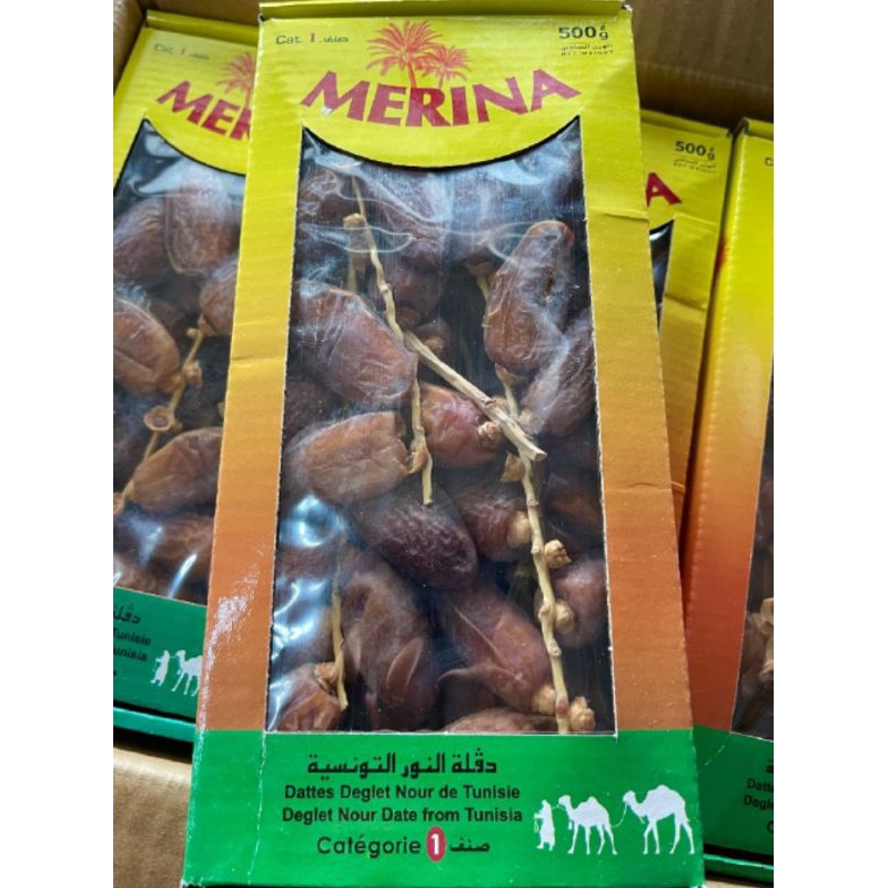 อินทผาลัม สายพันธ์ุเดกเลทนัวร์ MERINA ผลแห้ง หวาน กรอบ อร่อย 500 กรัม สินค้า สด ใหม่