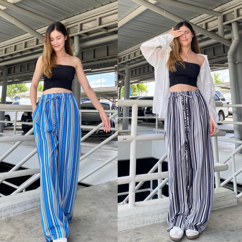 PYCK CLOTHING 🎹 กางเกงลายทาง กางเกงขายาว ใส่แล้วสูง ผ้าใส่สบาย