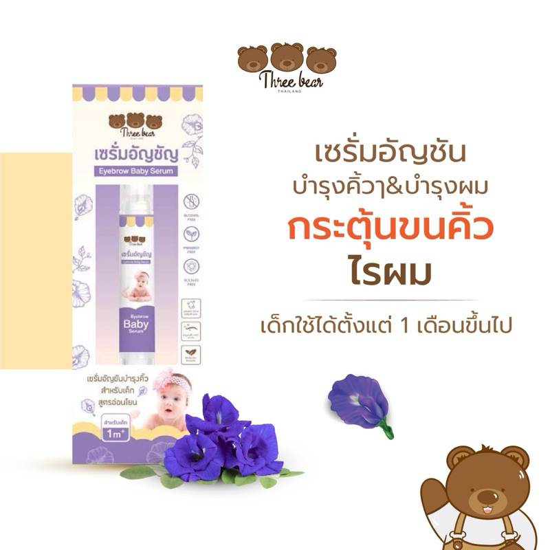 พร้อมส่ง เซรั่มอัญชัน บำรุงคิ้วและผมเด็ก แก้คิ้วบาง เร่งคิ้วเข้ม สารสกัดจากธรรมชาติ