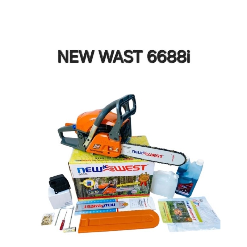 NEW WEST เลื่อยยนต์ เบนซิน 2 จังหวะ 11.5 นิ้ว รุ่น 6688i