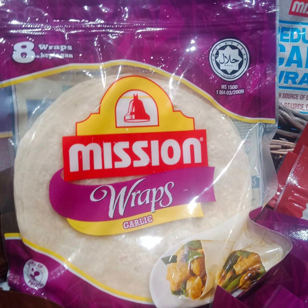 MISSION Garlic Wraps - 8 pack 360g TORTILLA STYLE
