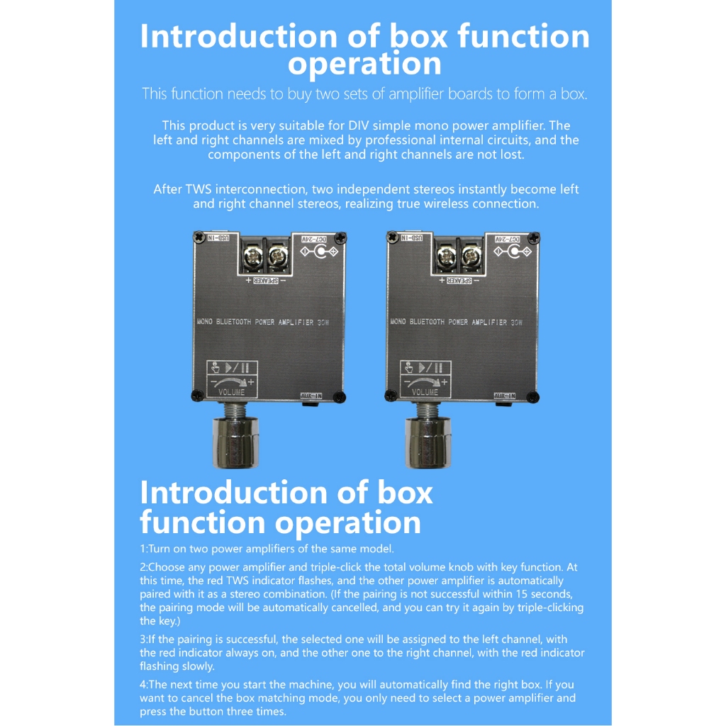 ZK-301B บอร์ดขยายเสียงบลูทูธ 5.3 30W สําหรับลําโพงบลูทูธ DIY DC9-24V