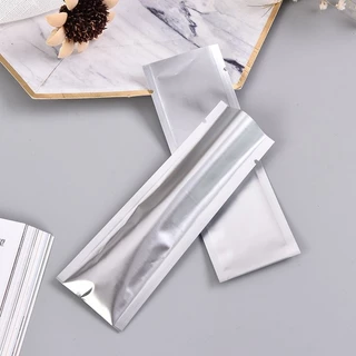 🔥พร้อมส่ง100ใบ💥ซองฟอยล์อลูมิเนียมแบนเงินด้านทรงยาว 5.5×18 6.5×22cm