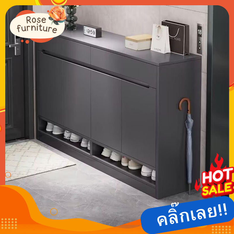 ตู้รองเท้า ตู้เก็บรองเท้า ชั้นวางของ สีเทาเข้ม ส่งตรงจากกรุงเทพ สินค้าใหม่ แนะนำ