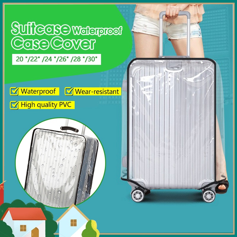 🔥  ขายดี หกขนาด 🔥 พลาสติกคลุมกระเป๋าเดินทาง PVC ใส มีขอบ  ผ้าคลุมกระเป๋าเดินทาง กันน้ำ กันเปื้อน กันรอย ติดแน่น