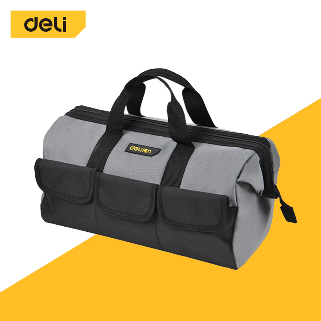 Deli กระเป๋าใส่เครื่องมือกันน้ำ กระเป๋าเครื่องมือช่าง เก็บอุปกรณ์ช่าง จุได้เยอะ 