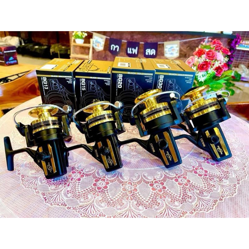 รอก BG ZERO 15  - งานLimited สีดำ-ทอง - บอดี้โลหะแข็งแรงทนทาน  เพิ่มBBที่ไลน์โรลเลอร์กันสายเกลียว สป