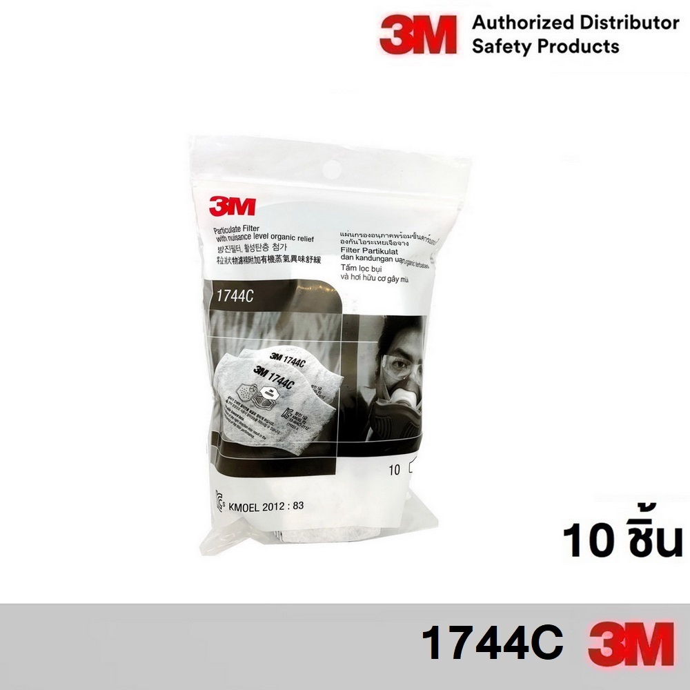 3M 1744C แผ่นกรองฝุ่น (10ชิ้น) แบบมี คาร์บอน