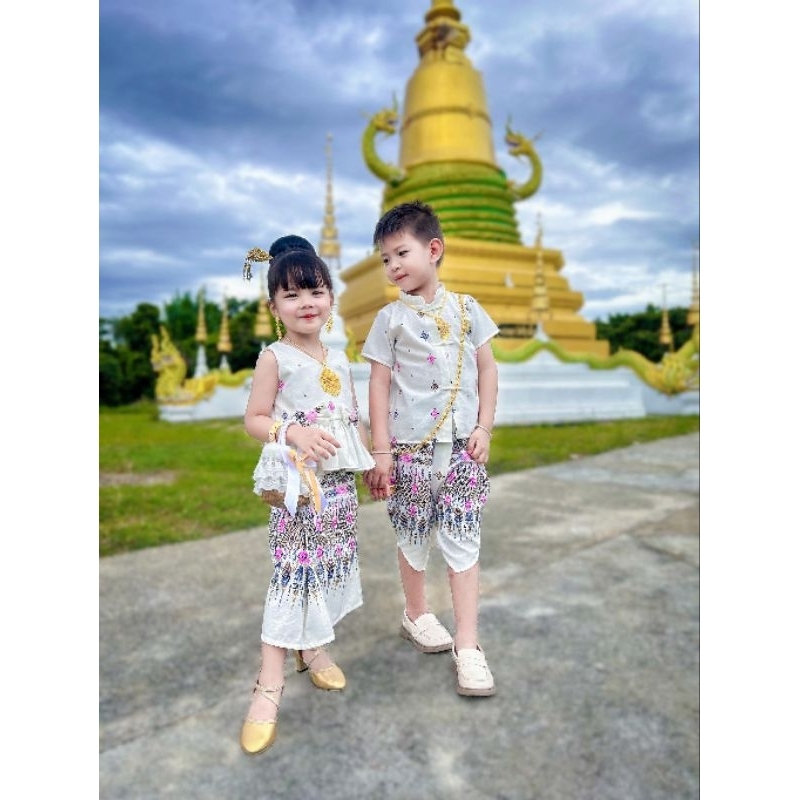 ชุดไทยเด็ก ชาย-หญิง ผ้าไทย งามๆค่า⚡️จัดส่งเร็ว⚡️