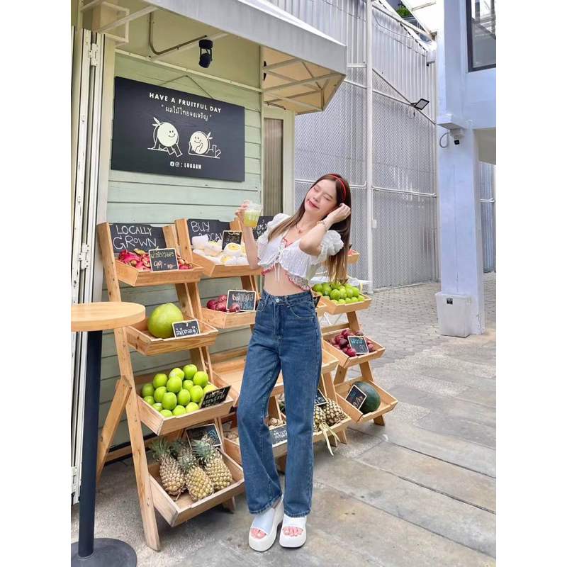 👖กางเกงยีนส์ Bananashop สีเข้ม