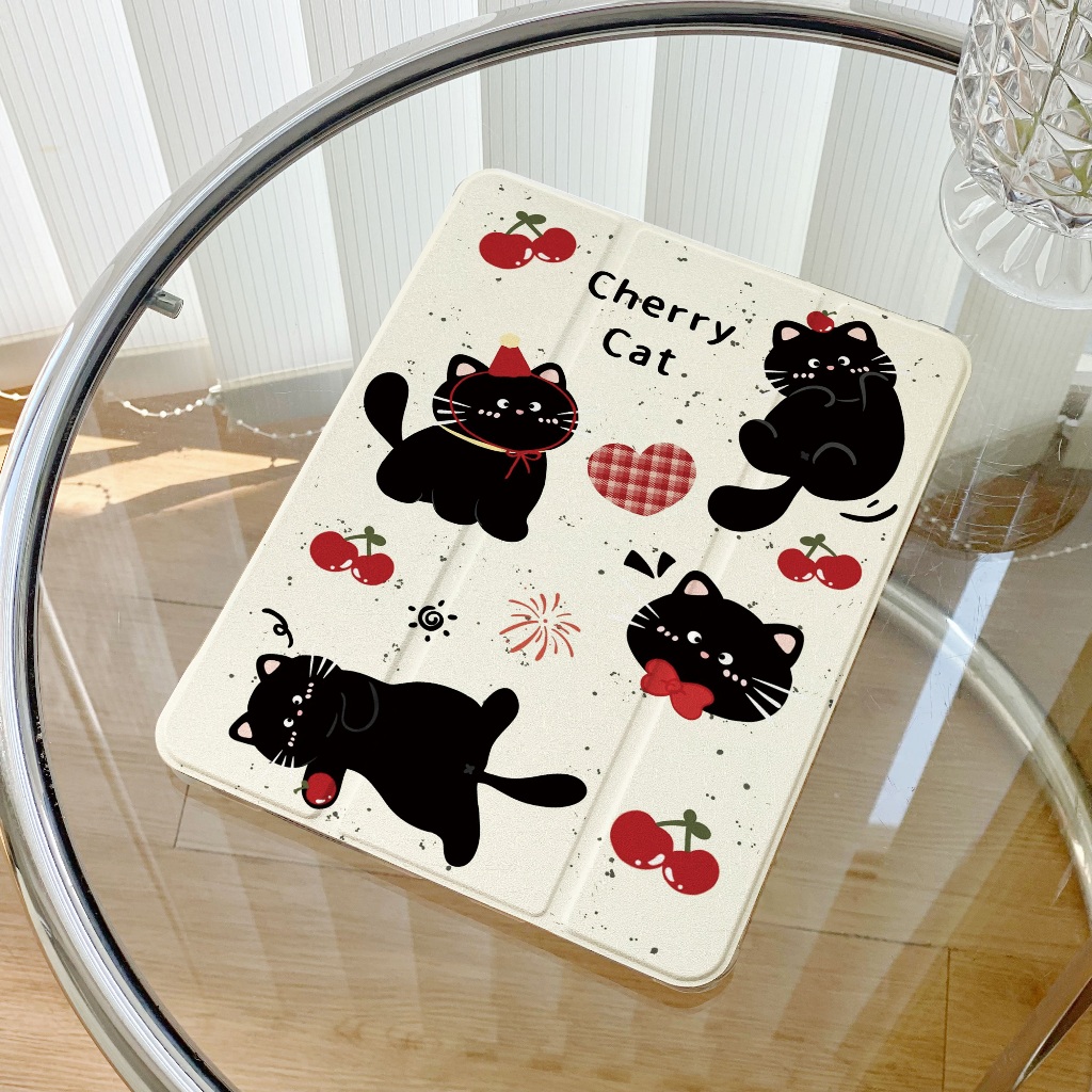 พร้อมส่ง เคส iPad MINI7 Air5 Air6 11 ซิลิก้าเจล พร้อมถาดใส่ปากกา Cherry Cart case iPad pro11 20204