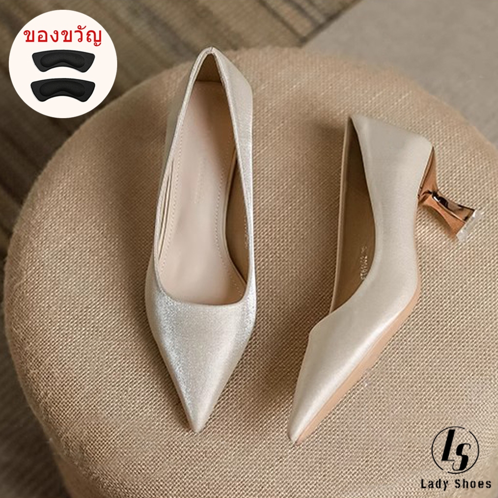 [LS] 2024 สไตล์ใหม่ รองเท้าเจ้าสาวส้นเตารีด รองเท้าส้นสูงแฟชั่น ปาร์ตี้รองเท้าส้นสูงผู้หญิง รองเท้าส้นสูง
