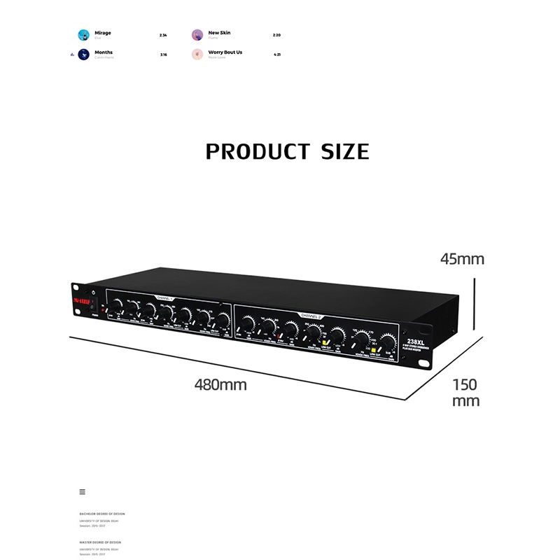 DBX-AUDIO 238XL Professional Electronic Crossover Stage ตัวเลือกระดับมืออาชีพของแท้  สามแบ่ง  เครื่องแต่งกาย KTV Audio