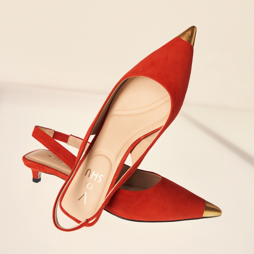 **สินค้ามีตำหนิ ไม่มีผลต่อการใช้งาน** SHU X VATANIKA CELEB HEELS 1.5" MONIQUE รองเท้าส้นสูง