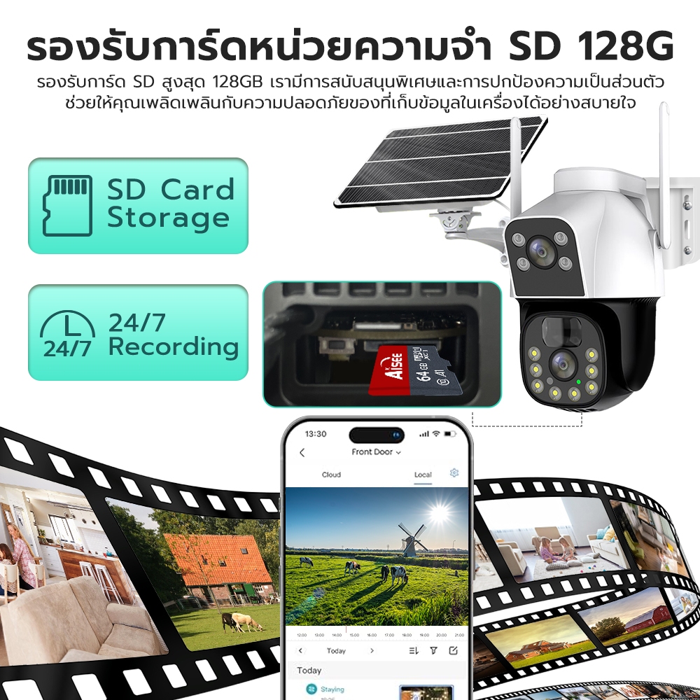 4K cctv solar กล้องวงจรปิดโซล่าเซลล์ 4Gใส่ซิม กล้องวงจรปิด กล้องวงจรปิดไร้สาย ไม่มีเน็ตก็ใช้ได้