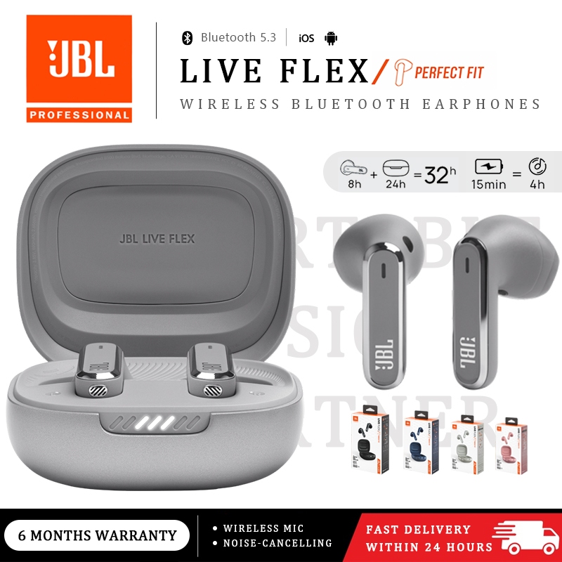 ของแท้ JBL Live Flex Bluetooth Earphones True Wireless Earphones หูฟัง bluetooth ไร้สาย