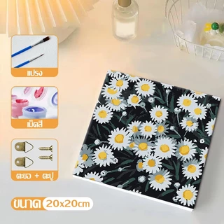 ส่งมอบทันที 20X20ซม ภาพระบายสีตามตัวเลข ขึงเฟรมไม้พร้อมอุปกรณ์ ขนาด ฝึกสมาธิ ของขวัญ DIY ภาพวาดสีน้ำมันดิจิตอลใส่กรอบ