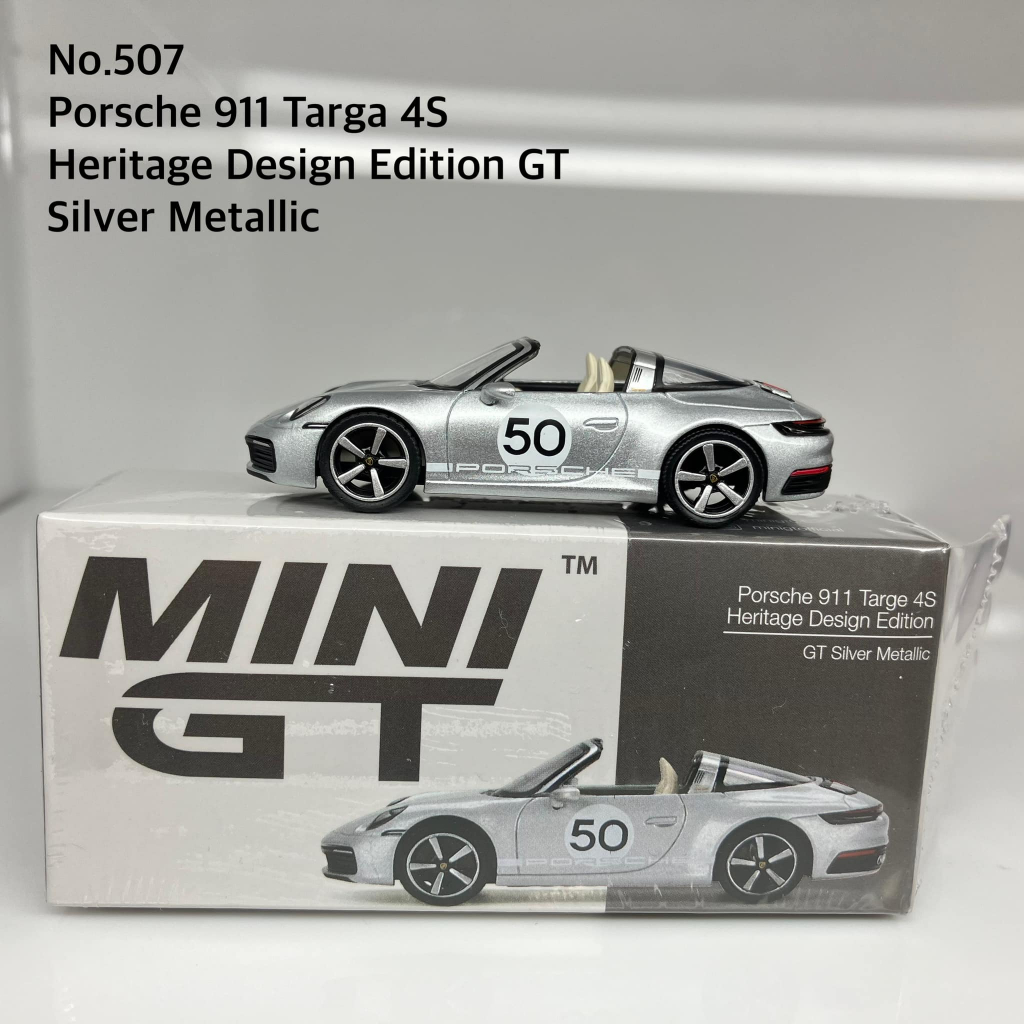 Mini GT No. 507 Porsche 911 Targa 4S Heritage Design Edition GT Silver Metallic