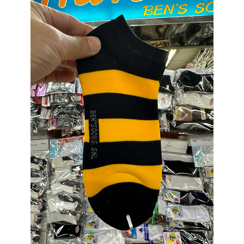 ถุงเท้า​ข้อ​สั้น​ตาตุ่ม​เหลืองดำฟรี​ไซส์​ขาย​คู่​ละ​20บาท​