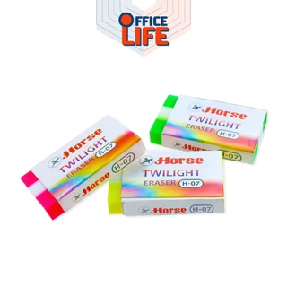 Horse (ตราม้า) ยางลบดินสอ ยางลบ รุ่น H-07 TWILIGHT สีหวานสดใส ( 1 ก้อน / คละสี )