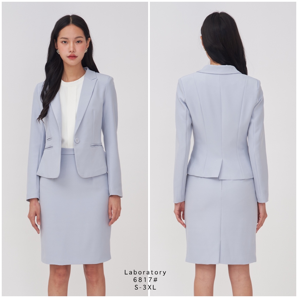 Laboratory 6817#  basic suit สูทคอปก ทรงสั้น แขนยาว ทรงสุภาพ