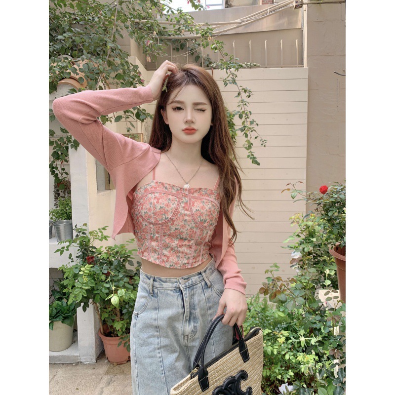 เสื้อคลุม set 2 ชิ้น ผ้าไหมพรมน้ำแข็ง ข้างในเป็นเสื้อสายเดี่ยวผ้ากำมะหยี่ปรับสายได้
